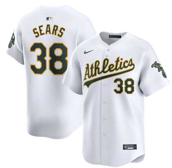 Mens Oakland Athletics #38 JP Sears White Home Limited Stitched Jersey Dzhi->oakland athletics->MLB Jersey